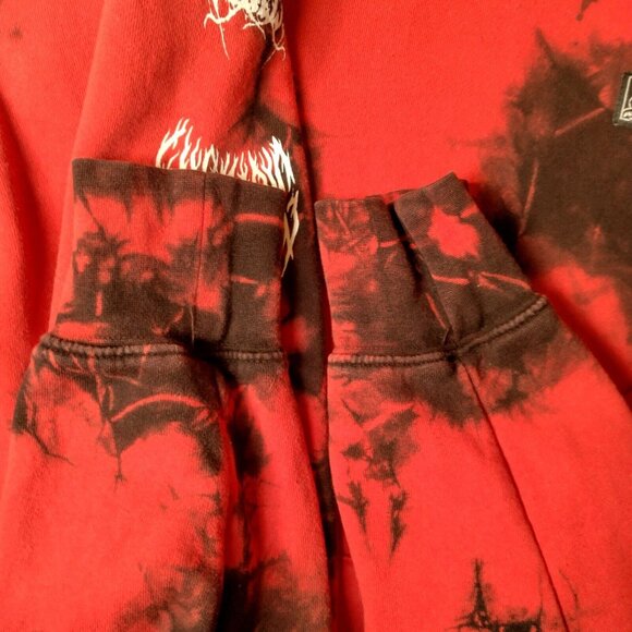 Sketchy Tank Lurking Class Hooded Sweatshirt Hoodie Medium Red Black Tie Dye - Picture 13 of 16